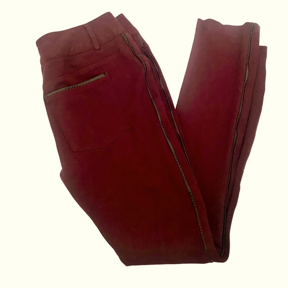Maurices Burgundy Ponte Stretch Knit Skinny Pants Small - Picture 2 of 14